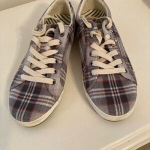 Taos Footwear Plaid Sneakers - Gray and White